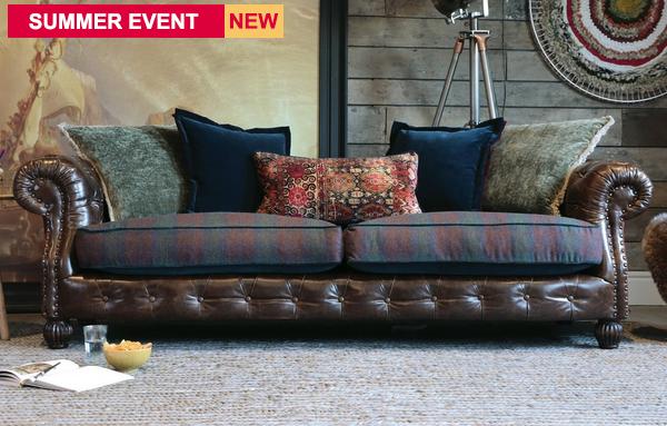 Leather Sofas In A Range Of Styles Dfs, Brown Leather And Fabric Sofa